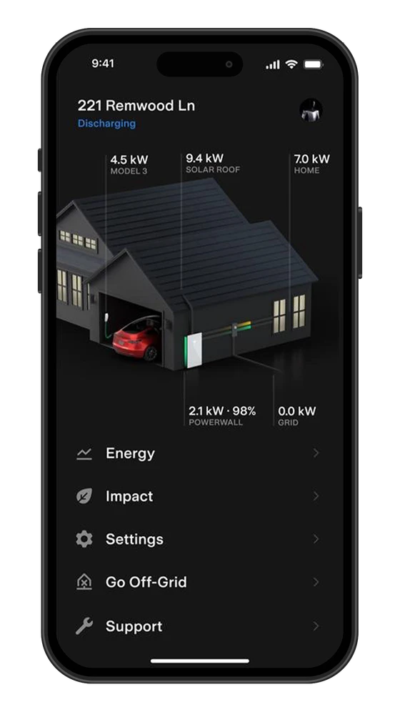 Application Tesla — production solaire